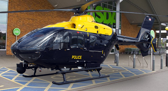 Police Helicopter in Disabled Parking Bay Down The Asdas