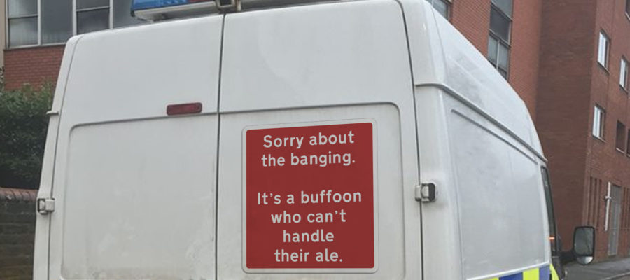 Honest Sign on Riot Van