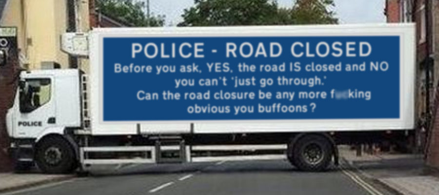 Police Lorry Closing Road